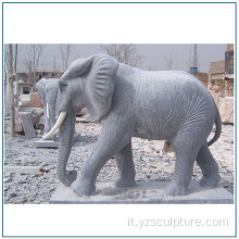 Giardino Decor Statue di elefanti di pietra in marmo